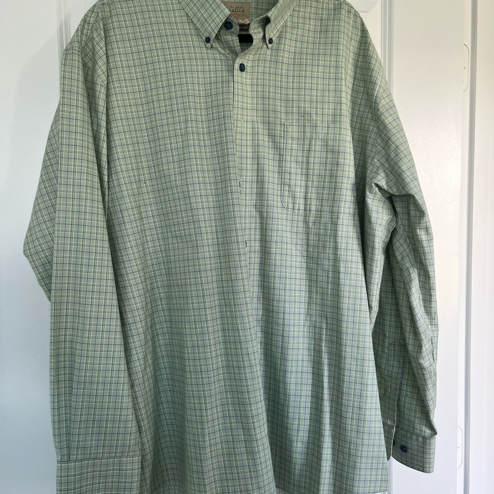Cabela's Light Green Checkered Casual Shirt